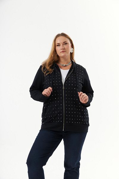 RMG Plus Size Zippered Drop Sweatshirt Navy Blue