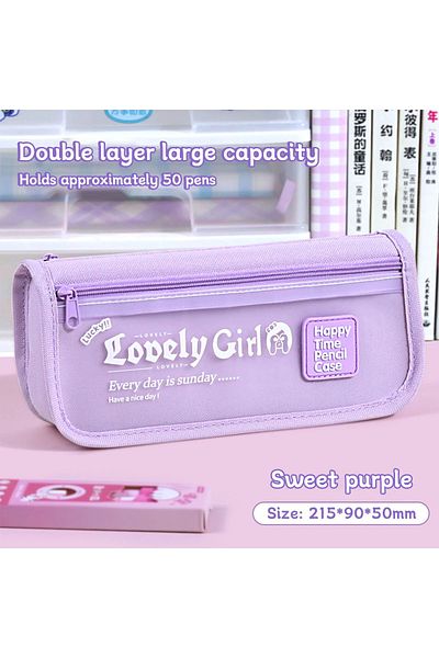 Go Veform Lilac Kids Pencil Bag - Multi-Compartment, Model 8104