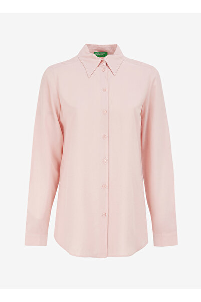 Benetton Regular Shirt Collar Dust Pink Women Shirt 5Wpwdq04R