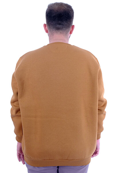 ModeXL Men's Sweatshirt - Mode Xl, Plus Size, 3 Thread Camel Printed Believe U24527