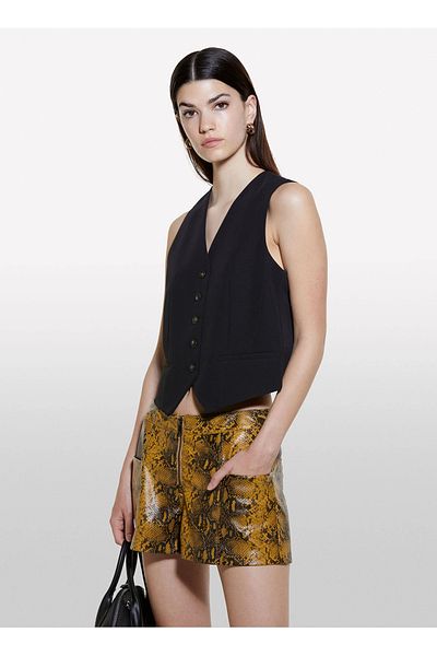Sisley Women's Black Vest 2Kvxlj00E
