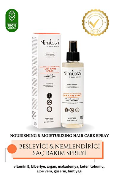 NIMLOTH ORGANICS VEGAN BESLEYİCİ VE NEMLENDİRİCİ DURULANMAZ SAÇ BAKIM SPREYİ ...