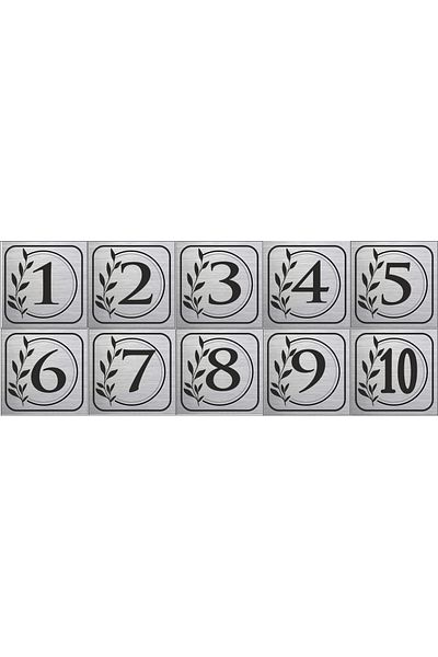 sıradışıhediyem Elit Model Metal Door - Apartment Apartment Table Cabinet Set 10 Pieces Silver