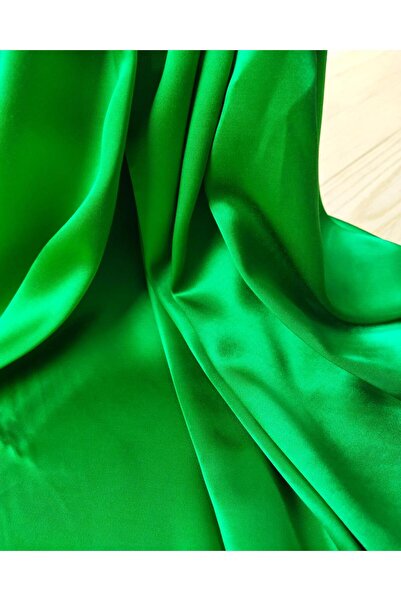 Kumaş Parça Viscoză satinată verde iarbă Culoare vibrantă - 120 cm