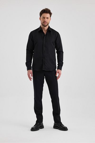 macharel jeans Ανδρικό μακρυμάνικο πουκάμισο με λεπτή εφαρμογή