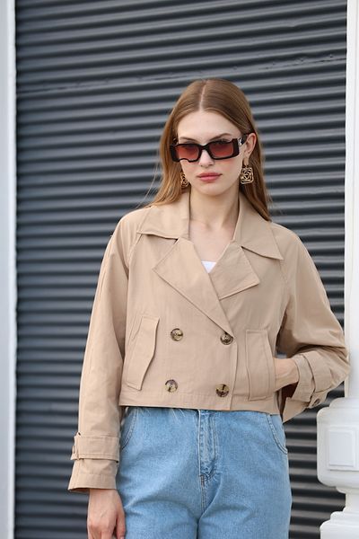 Nesil Epaulettes Arm - Short Trench Fabric