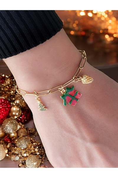 Amabel Jewelerys سوار نسائي من الفولاذ مع تفاصيل من الزركون على شكل شجرة الصن...