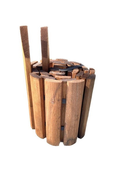 pinoxi Ahşap Sınır Kazıklı Bordür Toprak Yükseltme Saksı Bordür Çit 20cm X 150 Cm