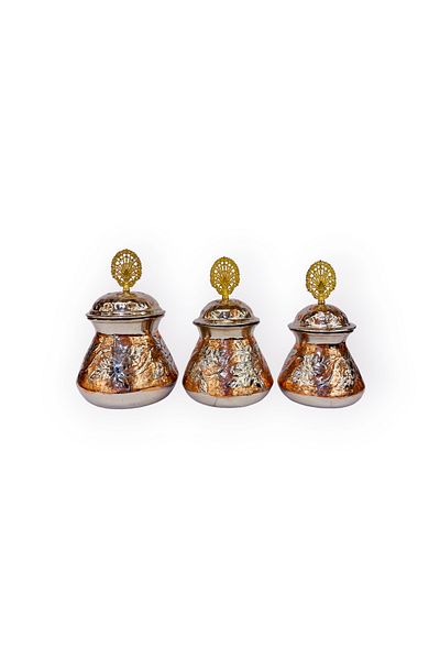 EFEMİR Double Color 3 Size Copper Spice Set