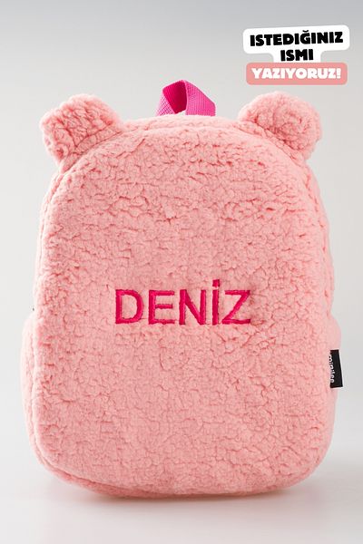 Minilee Rucsac pentru copii roz Teddy-plush - 0-8 ani, scris cu broderie
