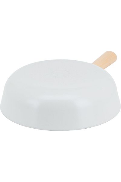 NEOFLAM ,Fika,Wok Pan 26 cm,Wood Handle,Non Stick,Suitable for stove and Induction,Off White