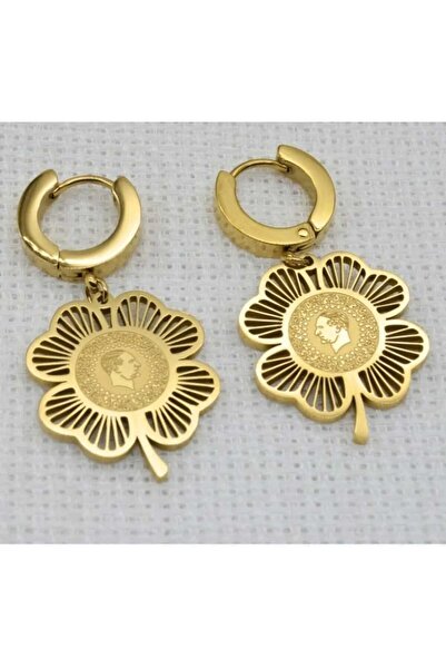 Ayenci Stainless Steel Çelik Yoncalı Çeyrekli Küpe Krarma ve Solmaya Karşı 1 Yıl Garantili