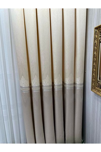 NİVEMESHOME Nivemeshome Titus Fj632145 V-123 Cream 1/3 Frequent Pleated Background Curtain Apm