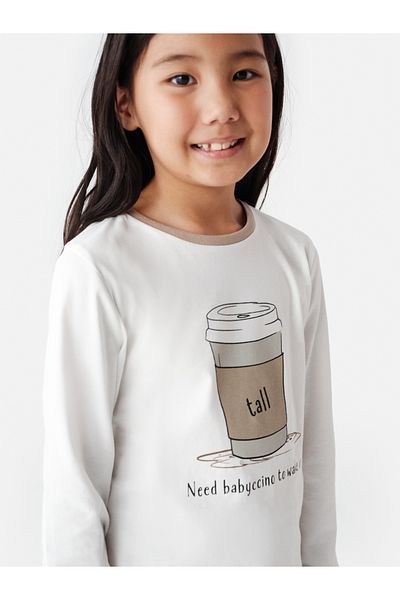 Penti Unisex Tall Fam Long Sleeve Off-White Pajama Set