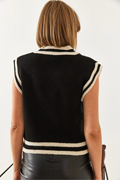 Bianco Lucci Women's V-Neck Knitwear Sweater