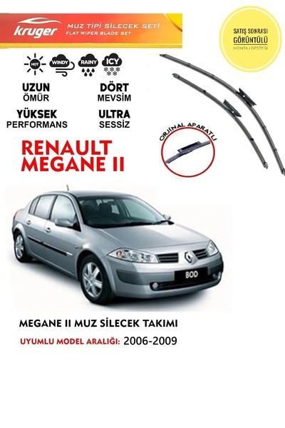 KRUGER Megane 2 Cam Muz Silecek Takımı 1.4 1.6 1.5 Motor Araca Özel Aparat 2007-2009 Arası