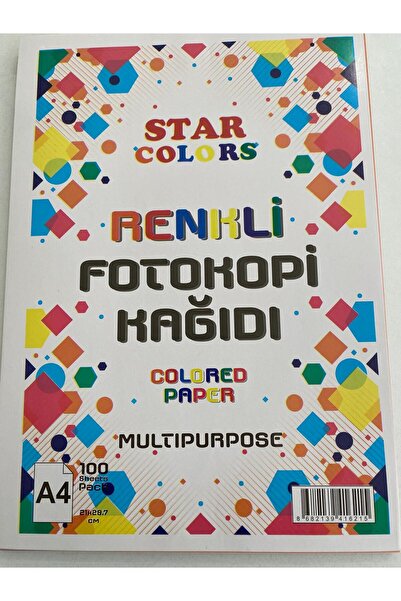 Starcolors A4 100 Pieces 5 Different Color Copy Paper