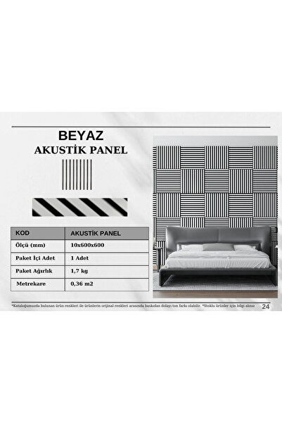 aydoor 60 x 60 cm akustik dubar paneli beyaz