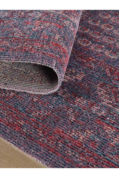 Konfor Halı Antik 1113 Klasik Vintage Salon Halısı Mor Retro Mutfak Halısı Tozumaz Ince Makine Halısı