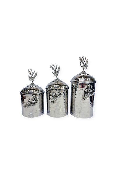EFEMİR Forged Copper Spice Set with Japanese Roses
