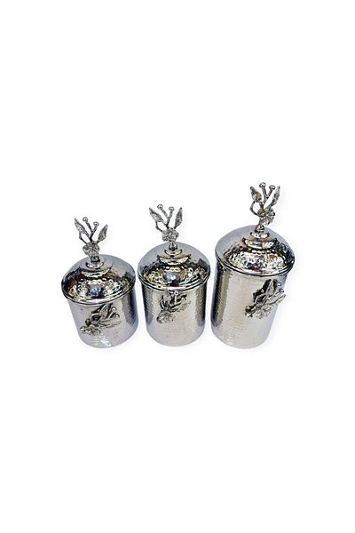EFEMİR Forged Copper Spice Set with Japanese Roses