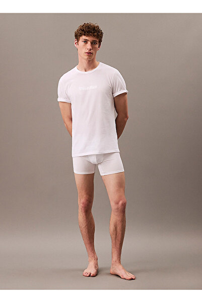 Calvin Klein تي شيرت رجالي أبيض برقبة دائرية