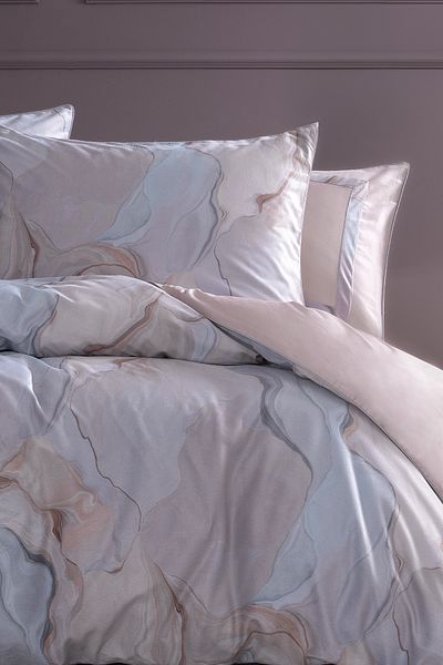 Yataş Charme Valeri Double Velvet Satin Duvet Cover Set - Powder