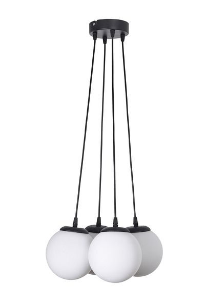 Modavize Zaragoza Modern Design Living Room Kitchen Bedroom Black Color White Glass 4-Piece Chandelier