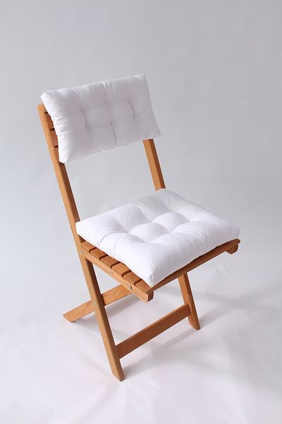 ALTINPAMUK White Bistro Kitchen Garden Chair - Backrest Cushion