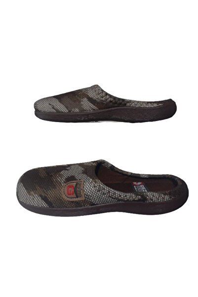 GEZER Чоловічі ортопедичні тапочки темно-коричневого кольору з чорним візерунком GZEER202-302