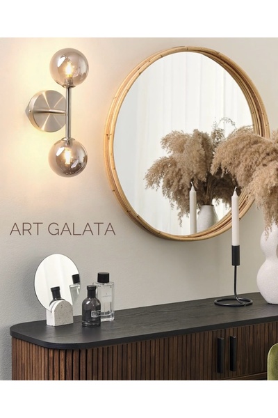 Art Galata Modern Duvar aplik krom 2’li
