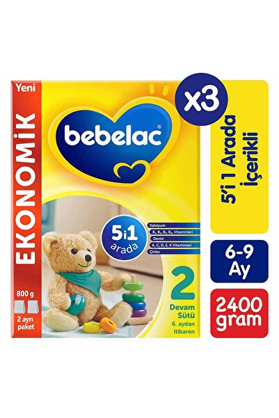 Bebelac 2 Devam Sütü 800 gr X 3 Adet