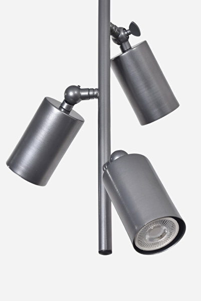 Modavize Madrid Modern Tasarım Spot Ayarlanabilir Salon Mutfak Cafe Oda Gri Renk 3 lü Avize ( GÜN IŞIĞI )