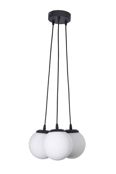 Modavize Zaragoza Modern Design Living Room Kitchen Bedroom Black Color White Glass 3-Piece Chandelier