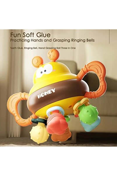Şirin Yüksek Kaliteli Arı Şeklinde Bebek Rakkası ve Lastik Tutma Topu Oyuncağı