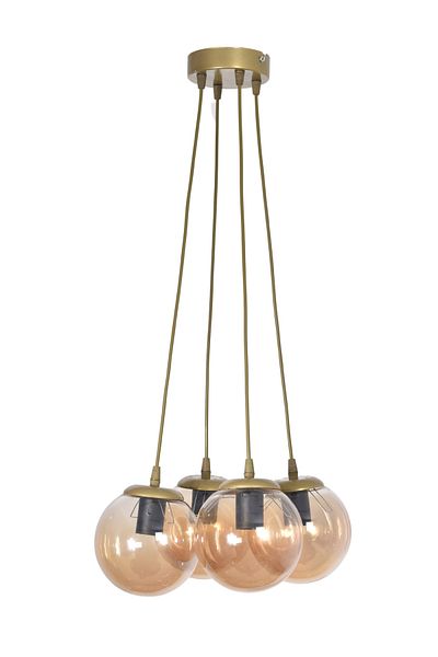 Modavize Zaragoza Modern Design Living Room Kitchen Bedroom Antique Color Honey Glass 4-Piece Chandelier