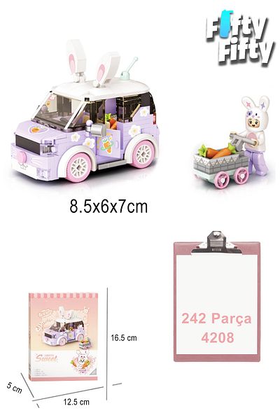 Vagonlife Loz Mini Block Series - Purple Car Lz4208 (242 Pieces) Toy Building Set