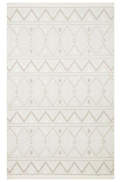 Eko Halı EKO Halı MOTTO MOT 03 WHİTE BEIGE Yumuşak Tuşeli Örgü Dokuma Modern ...