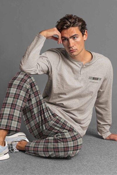 AYYILDIZ 62189 Erkek Bej Pijama Takımı