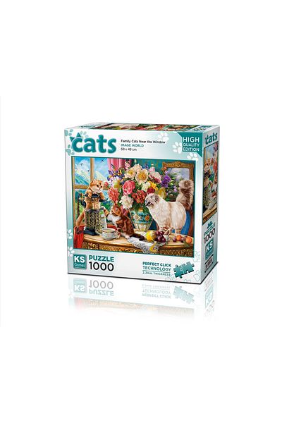 Ks Games Family Cats Near the Window 1000 Piece Puzzle
