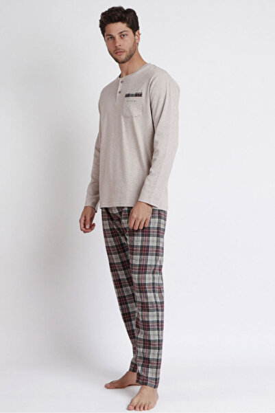 AYYILDIZ 62189 Erkek Bej Pijama Takımı