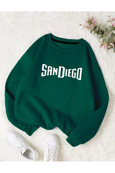 FAVORİST Φούτερ SANDIEGO Printed Oversize Fit Crew Neck