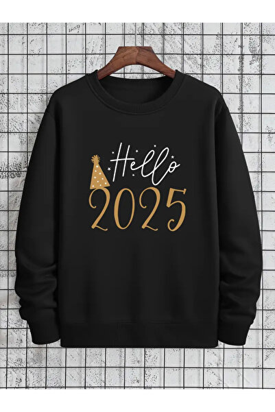 Pink Sky Hanorac oversize imprimat de Anul Nou 2025