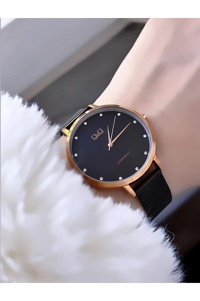 Q&Q Women's Straw Cord Wristwatch