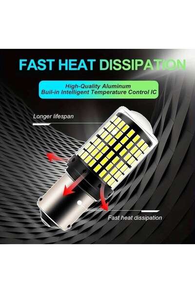 Erlight 144 Led Geri Vites Tek Duy Beyaz ve Stop Fren Lamba Çift Duy Kırmızı