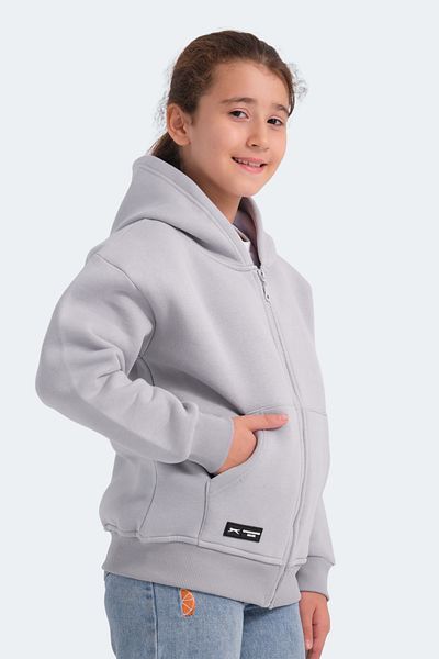 Slazenger Унисекс детски суитшърт LEKAN, цвят каменно сив