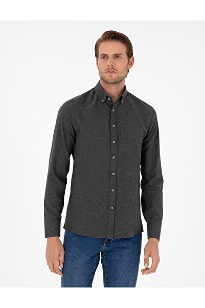 Pierre Cardin Antrasit Slim Fit Uzun Kollu Gömlek 50298570-VR006