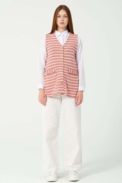 Hatun Atila HatunAtila 7707 Модель Трикотажний жилет з квітковим візерунком