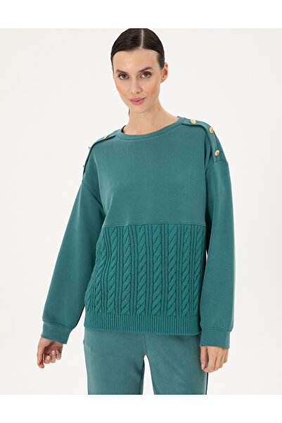 Pierre Cardin Koyu Yeşil Regular Fit Modal Kumaş Sweatshirt 50290933-VR079