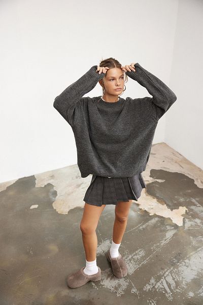 Bases Pulover de tricotaj oversize cu decolteu